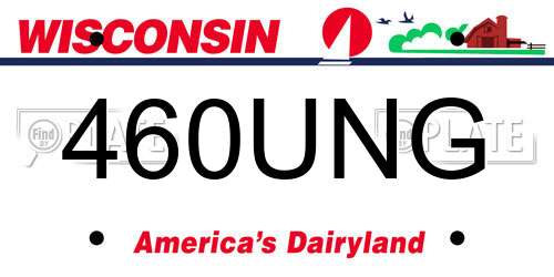 460UNG Wisconsin License Plate