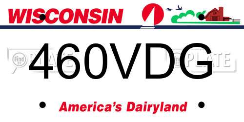 460VDG Wisconsin License Plate