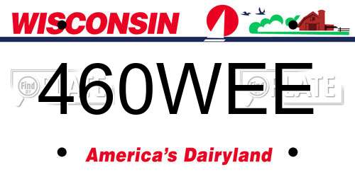 460WEE Wisconsin License Plate