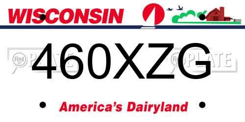 460XZG Wisconsin License Plate