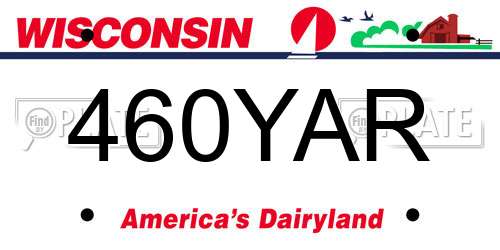 460YAR Wisconsin License Plate