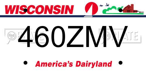 460ZMV Wisconsin License Plate
