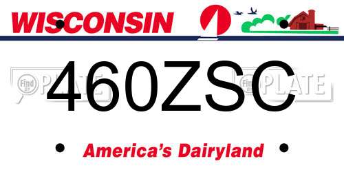 460ZSC Wisconsin License Plate