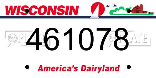 461078 Wisconsin License Plate