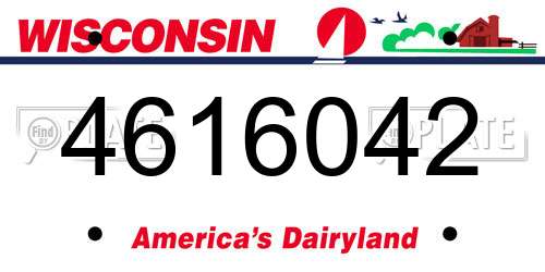4616042 Wisconsin License Plate