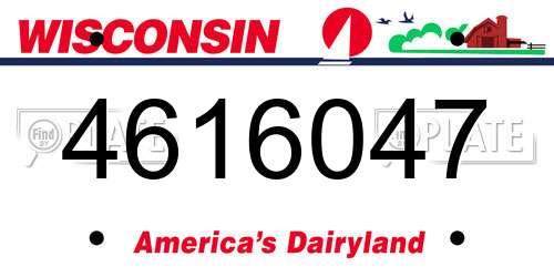 4616047 Wisconsin License Plate