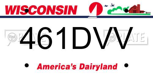 461DVV Wisconsin License Plate