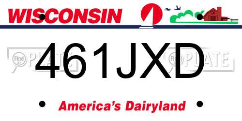 461JXD Wisconsin License Plate