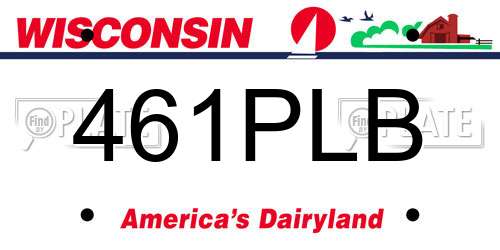 461PLB Wisconsin License Plate