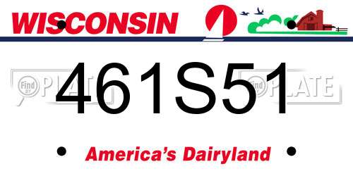 461S51 Wisconsin License Plate