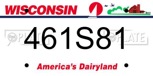 461S81 Wisconsin License Plate
