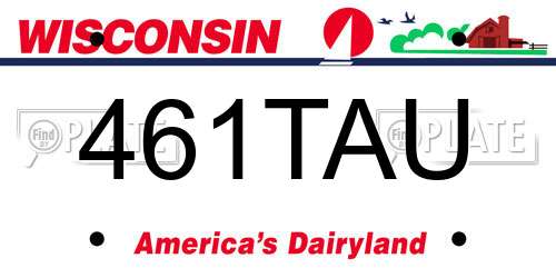 461TAU Wisconsin License Plate