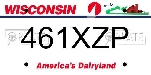 461XZP Wisconsin License Plate