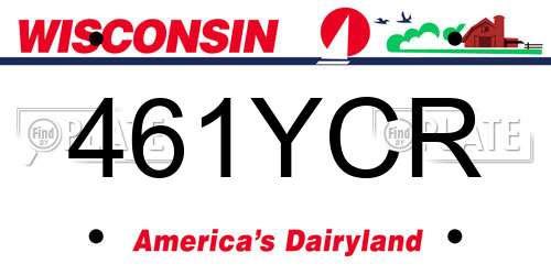 461YCR Wisconsin License Plate