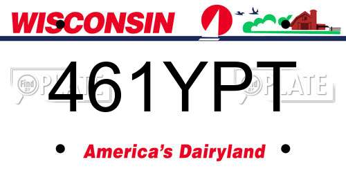 461YPT Wisconsin License Plate
