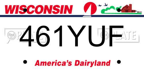 461YUF Wisconsin License Plate