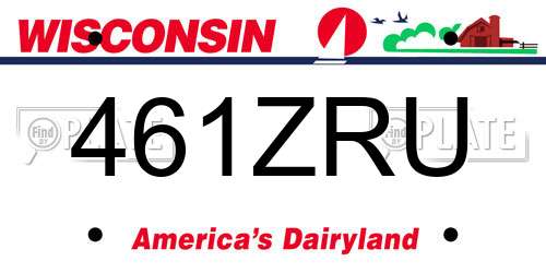 461ZRU Wisconsin License Plate