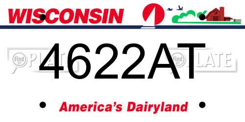 4622AT Wisconsin License Plate