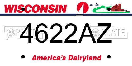 4622AZ Wisconsin License Plate
