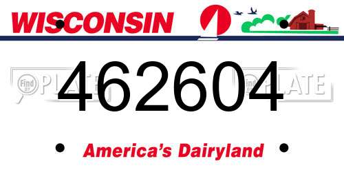 462604 Wisconsin License Plate