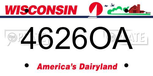 4626OA Wisconsin License Plate