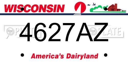 4627AZ Wisconsin License Plate