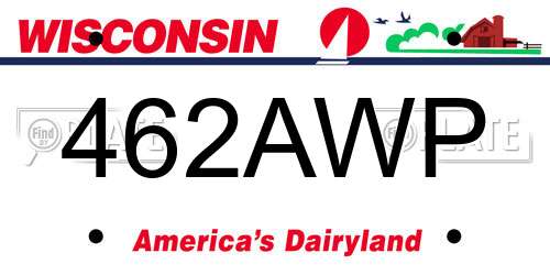 462AWP Wisconsin License Plate