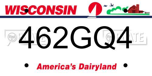 462GQ4 Wisconsin License Plate