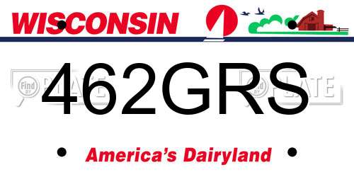 462GRS Wisconsin License Plate