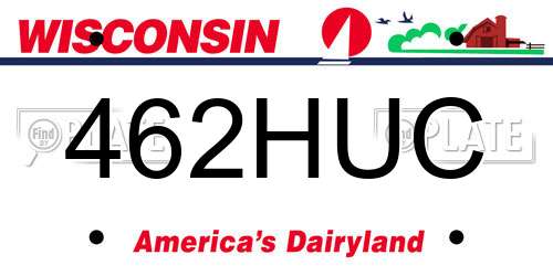 462HUC Wisconsin License Plate