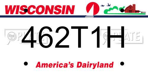 462T1H Wisconsin License Plate