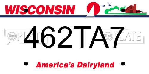 462TA7 Wisconsin License Plate