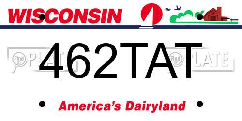 462TAT Wisconsin License Plate