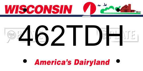462TDH Wisconsin License Plate