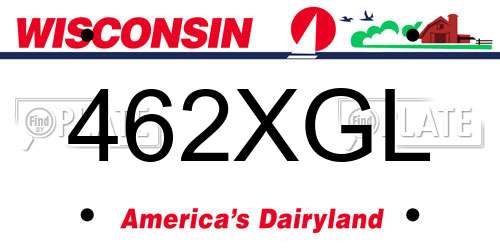 462XGL Wisconsin License Plate