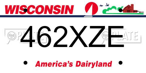 462XZE Wisconsin License Plate