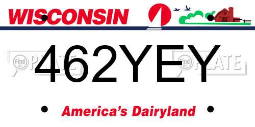 462YEY Wisconsin License Plate