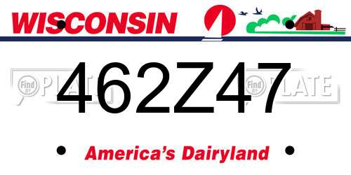 462Z47 Wisconsin License Plate