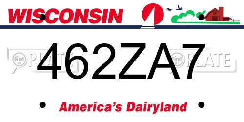462ZA7 Wisconsin License Plate