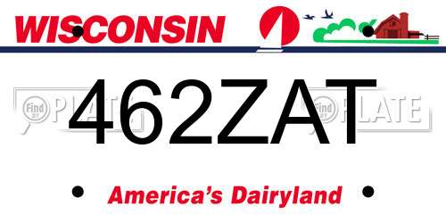 462ZAT Wisconsin License Plate