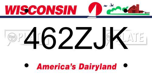 462ZJK Wisconsin License Plate