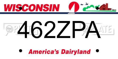 462ZPA Wisconsin License Plate