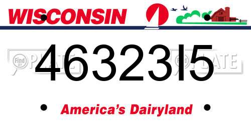 46323I5 Wisconsin License Plate