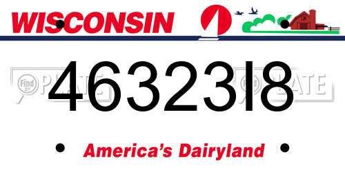 46323I8 Wisconsin License Plate