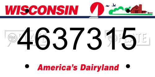 4637315 Wisconsin License Plate