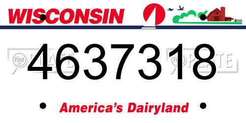 4637318 Wisconsin License Plate