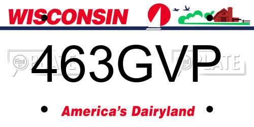 463GVP Wisconsin License Plate