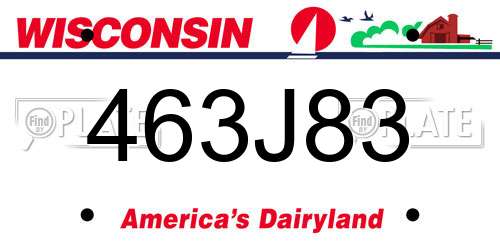 463J83 Wisconsin License Plate