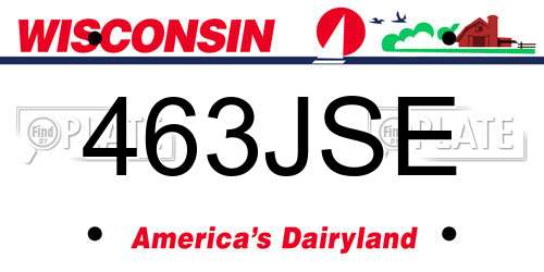 463JSE Wisconsin License Plate