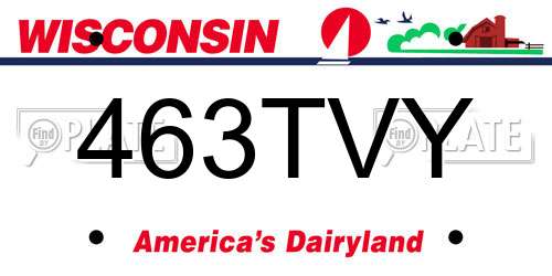 463TVY Wisconsin License Plate